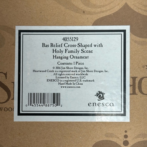 Jim Shore Bas Relief Cross with Holy Family Scene Hanging Ornament - Picture 5 of 5